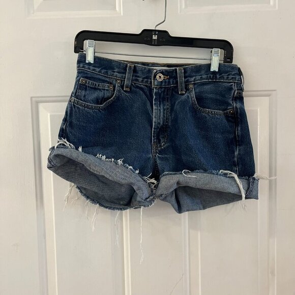 Abercrombie & Fitch Vintage Y2K Retro Slouch Jean Shorts Sz 6 - Picture 1 of 7